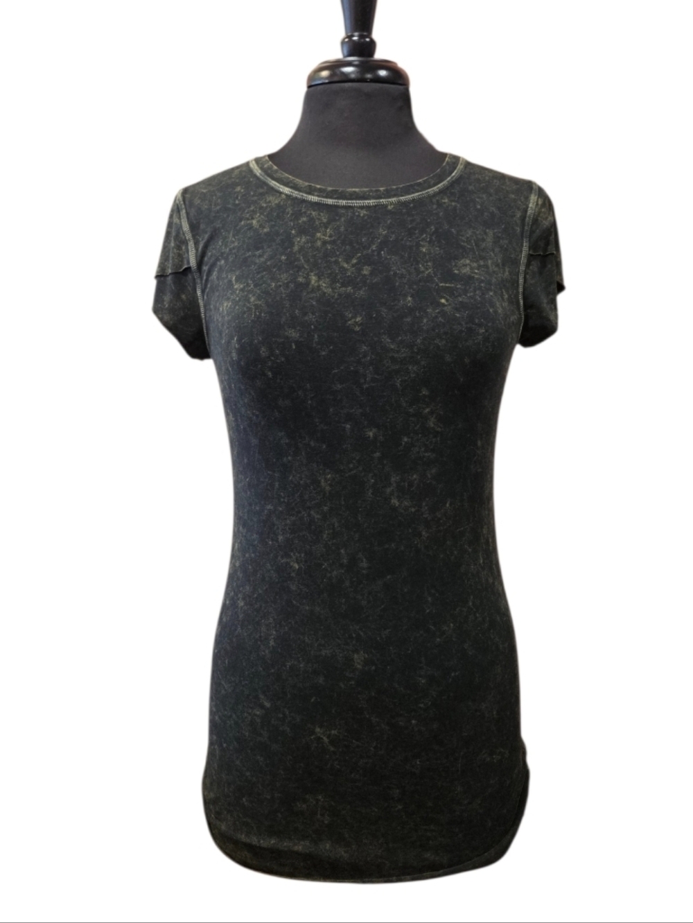 Anue Yoga Baddie Boho Babe T Washed Black Short-Sleeve Tee - Slim Feminine Fit